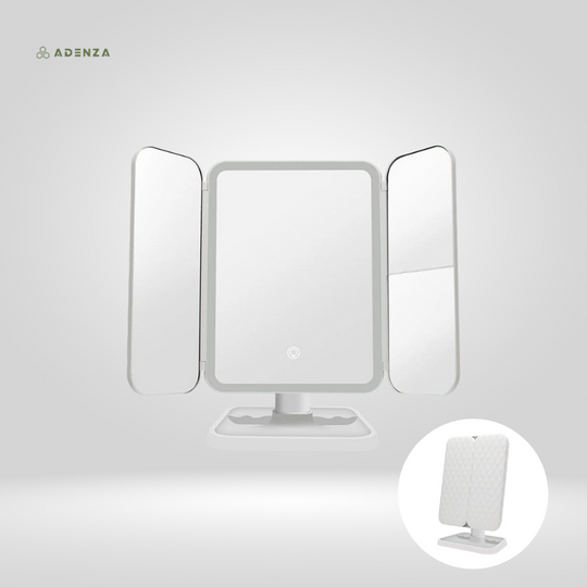 Vanessa LED Make-up Spiegel – Draagbare Opvouwbare Spiegel met Oplaadbare Driekleurige LED Verlichting