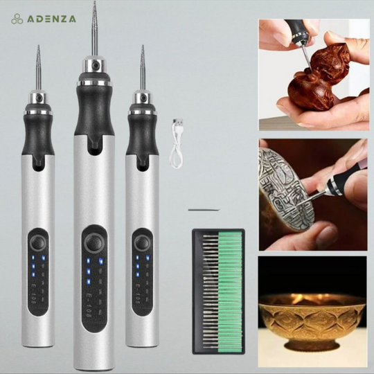 CraftCraze Graveerpen – USB Oplaadbare Graveer Tool met 20 Opzetstukken voor Hout, Metaal & Glas