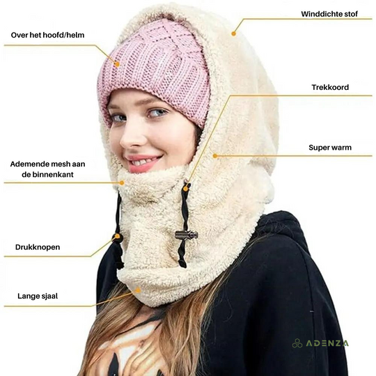 Alpine Comfort Skimuts – Warme Fleece & Nekwarmer voor Winter en Skiën